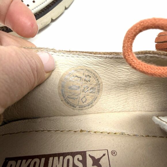 Vintage PIKOLINOS Womens Leather Oxford Shoes With Perforated Detail Sz 39 8.5 - Picture 6 of 11